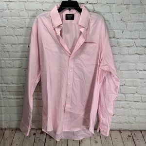 NWOT Nordstrom Mens Shop No Iron Solid Pink Shirt